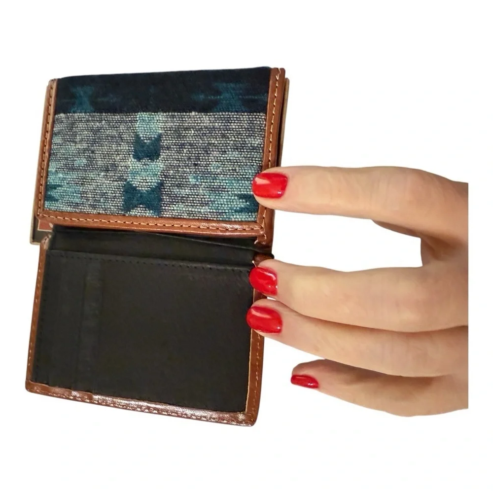 Tony Lama RFID Trifold Wallet – Genuine Leather & Fabric Front – New in Box